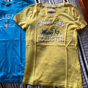 BLUE AND YELLOW HOLLISTER TOPS